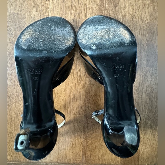 Authentic Gucci Black Patent Siam Ankle Strap Sandals Size 38 - Picture 6 of 6